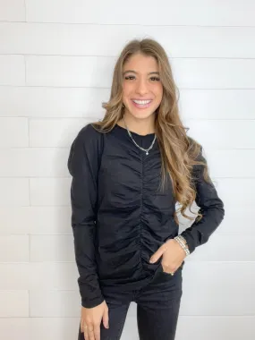 Mac and Me Ruched Long Sleeve Top