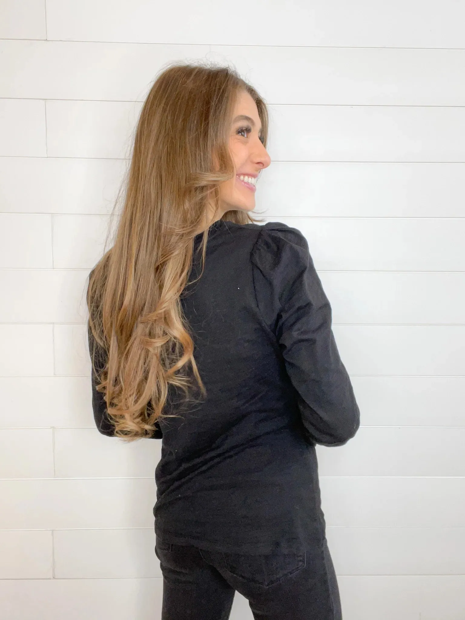 Mac and Me Ruched Long Sleeve Top