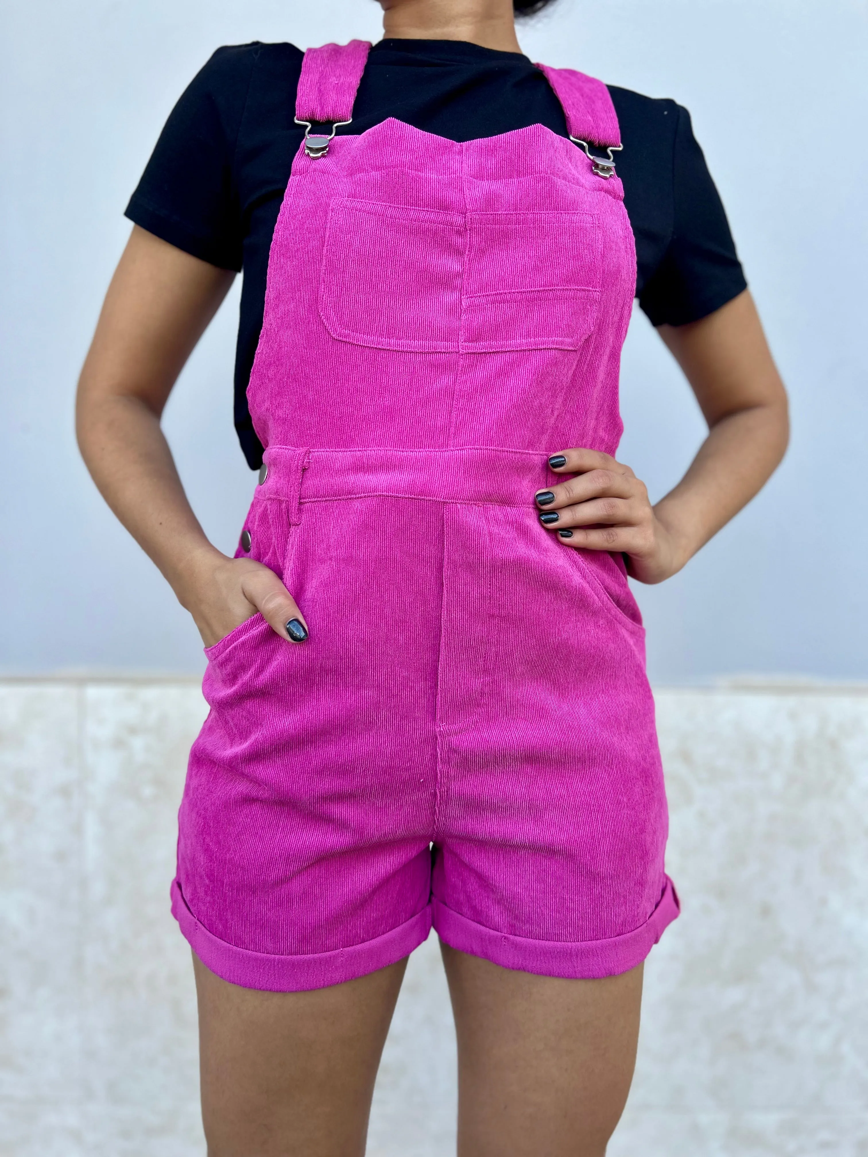 Magenta Short Overall