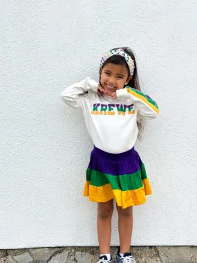 Mardi Gras Creations French Terry Youth Vintage KREWE Shirt - Off-White