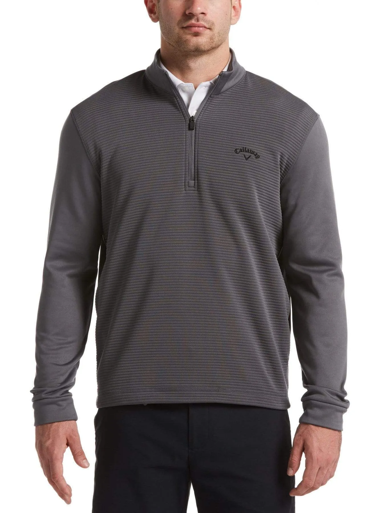 Mens 1/4 Zip Front Ottoman Pullover