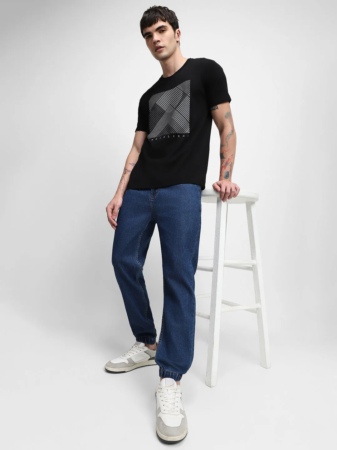 Men's Denim Blue Denim Joggers