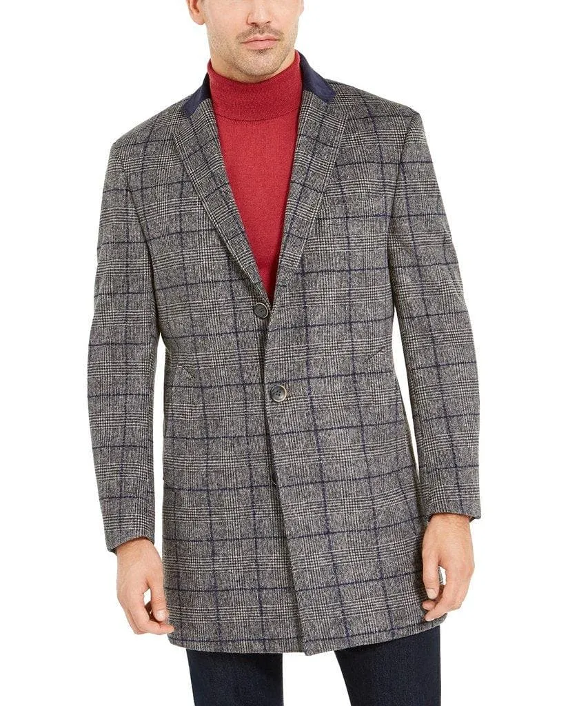 Mens Grey Check Full Length
