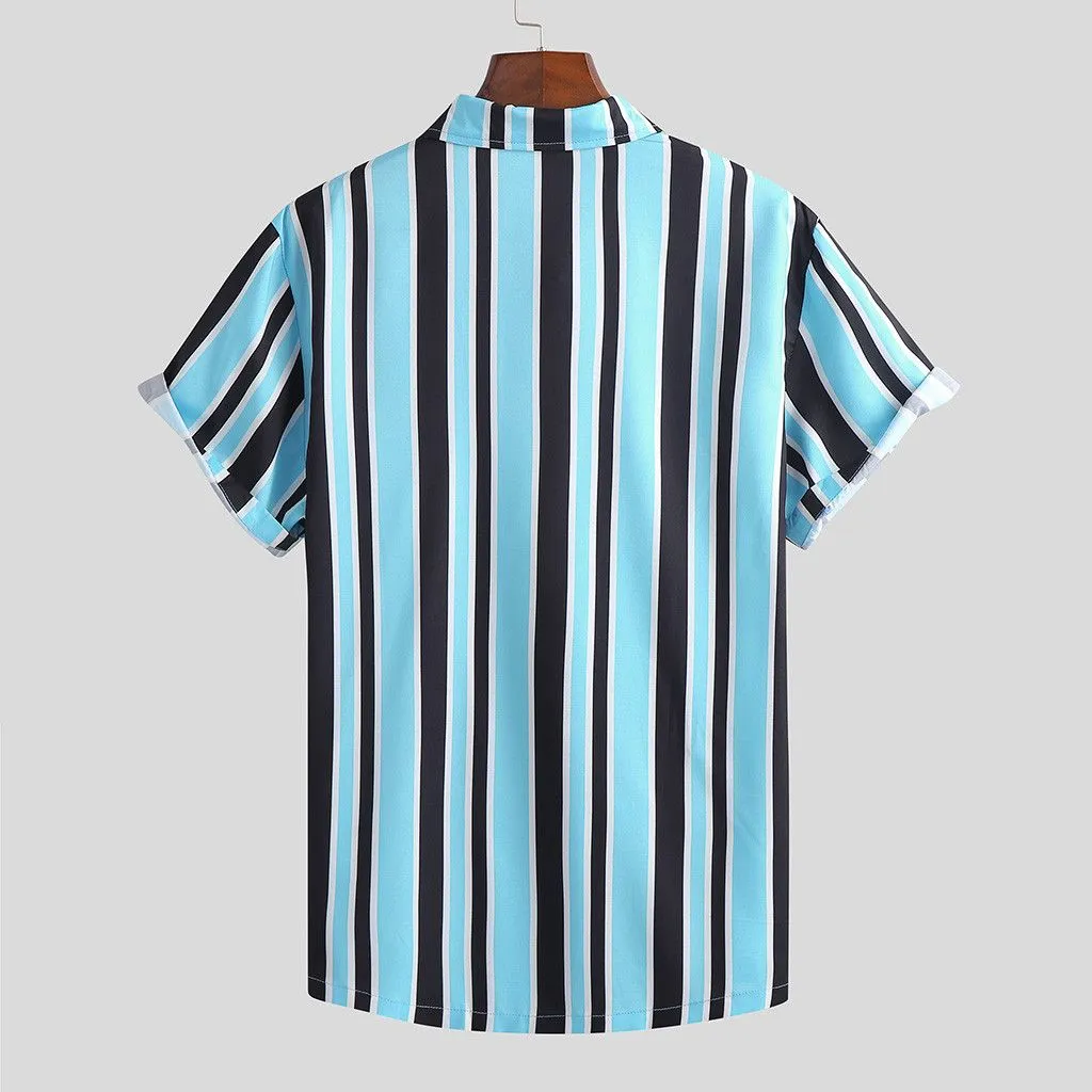 Men's Stripe Short Sleeves T-shirt - GlamzLife