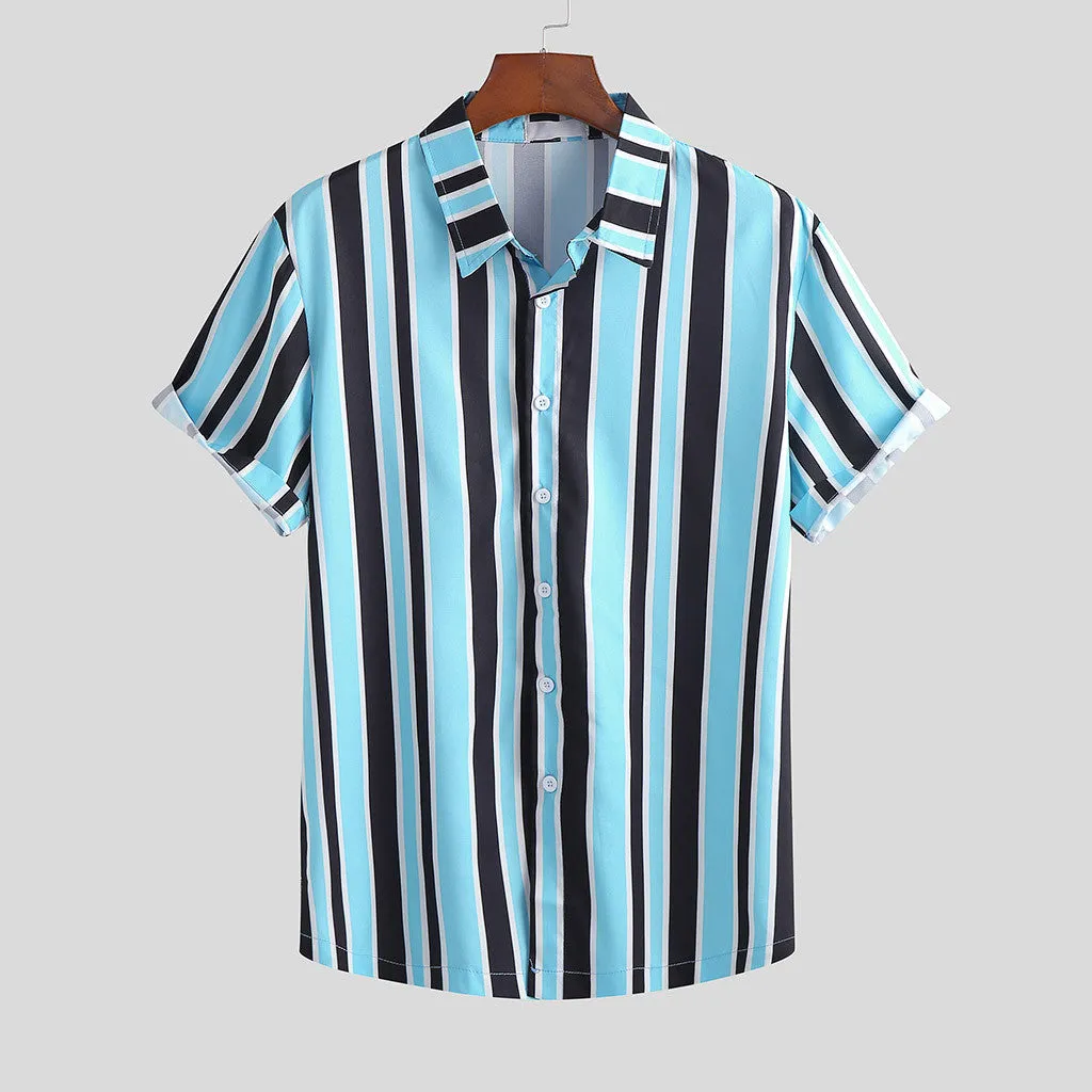 Men's Stripe Short Sleeves T-shirt - GlamzLife