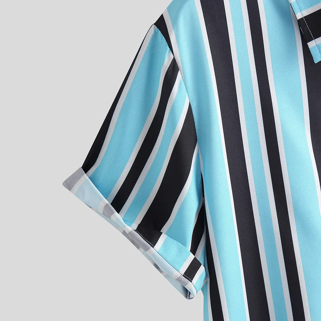 Men's Stripe Short Sleeves T-shirt - GlamzLife