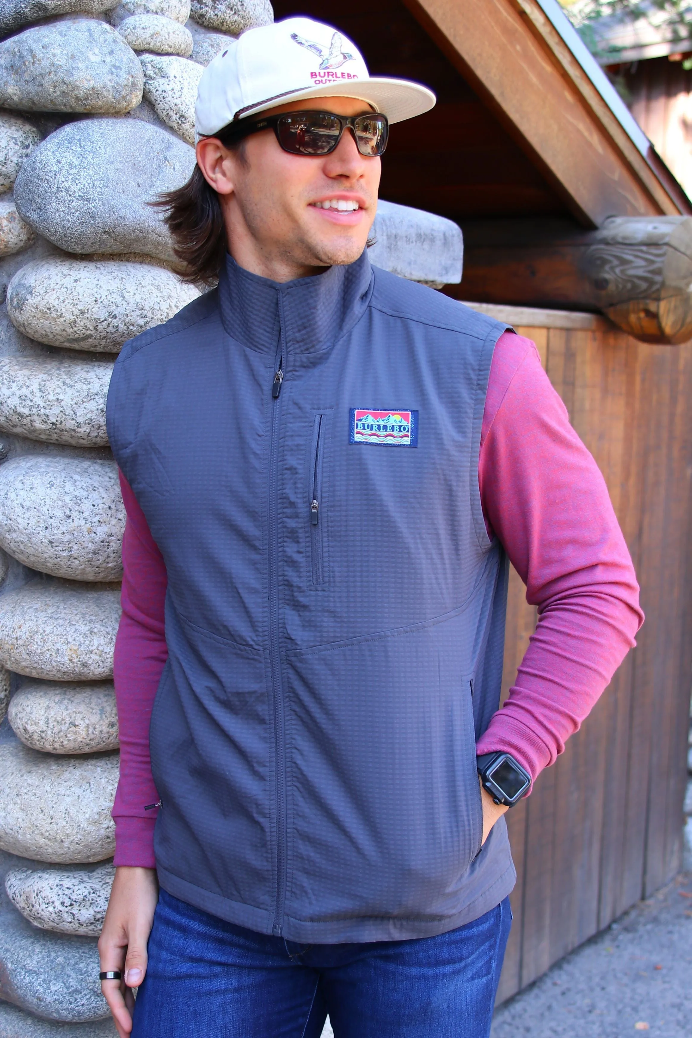 Men's Textured Performance Full Zip Vest