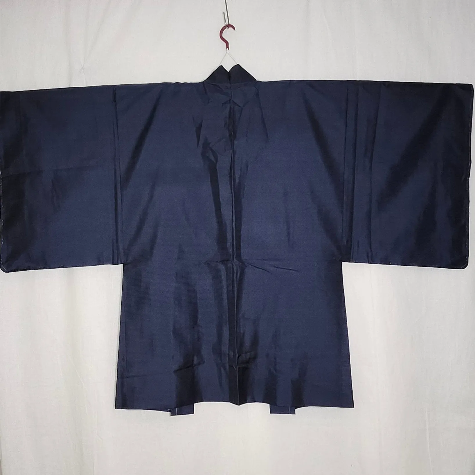 Mens Vintage Haori Coat - Navy Waves
