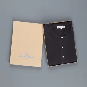 Merz B. Schwanen 206 button facing shirt 1/1 sleeve black