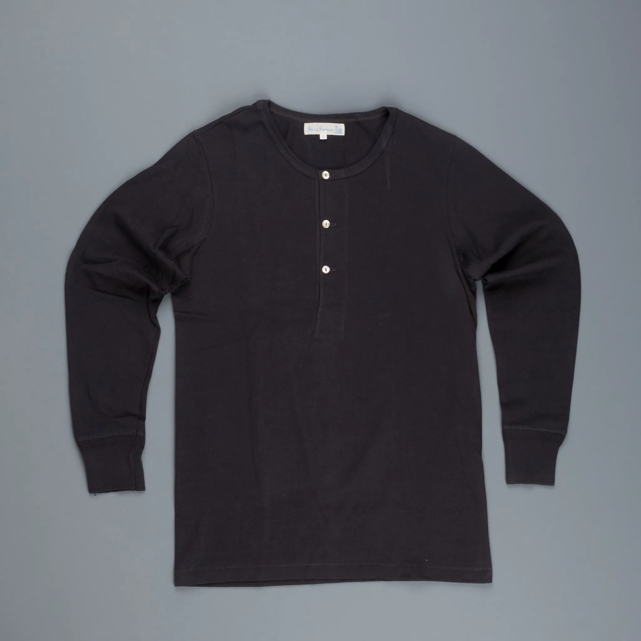Merz B. Schwanen 206 button facing shirt 1/1 sleeve black