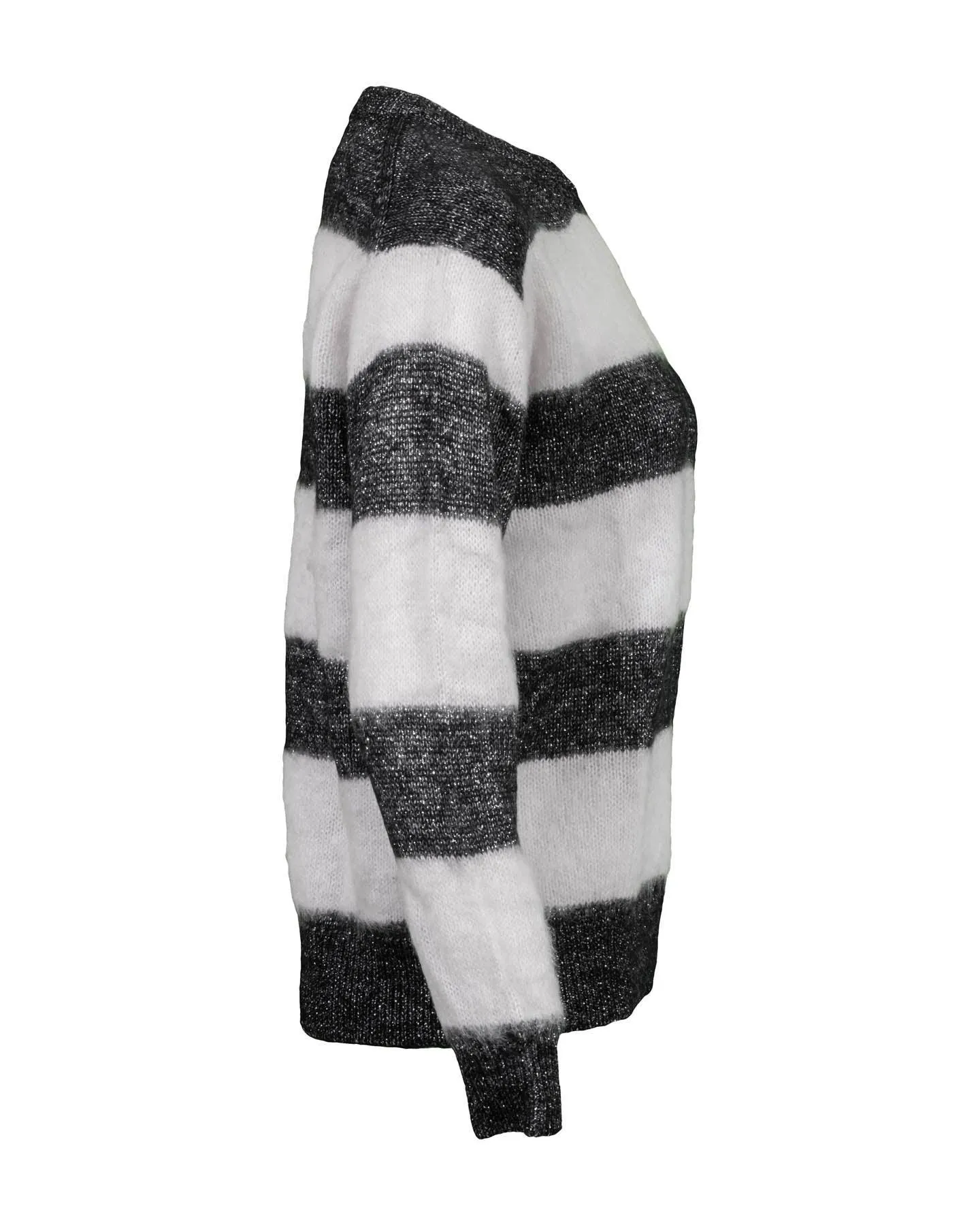 Metallic Horizontal Wide Stripe Pullover