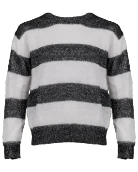 Metallic Horizontal Wide Stripe Pullover