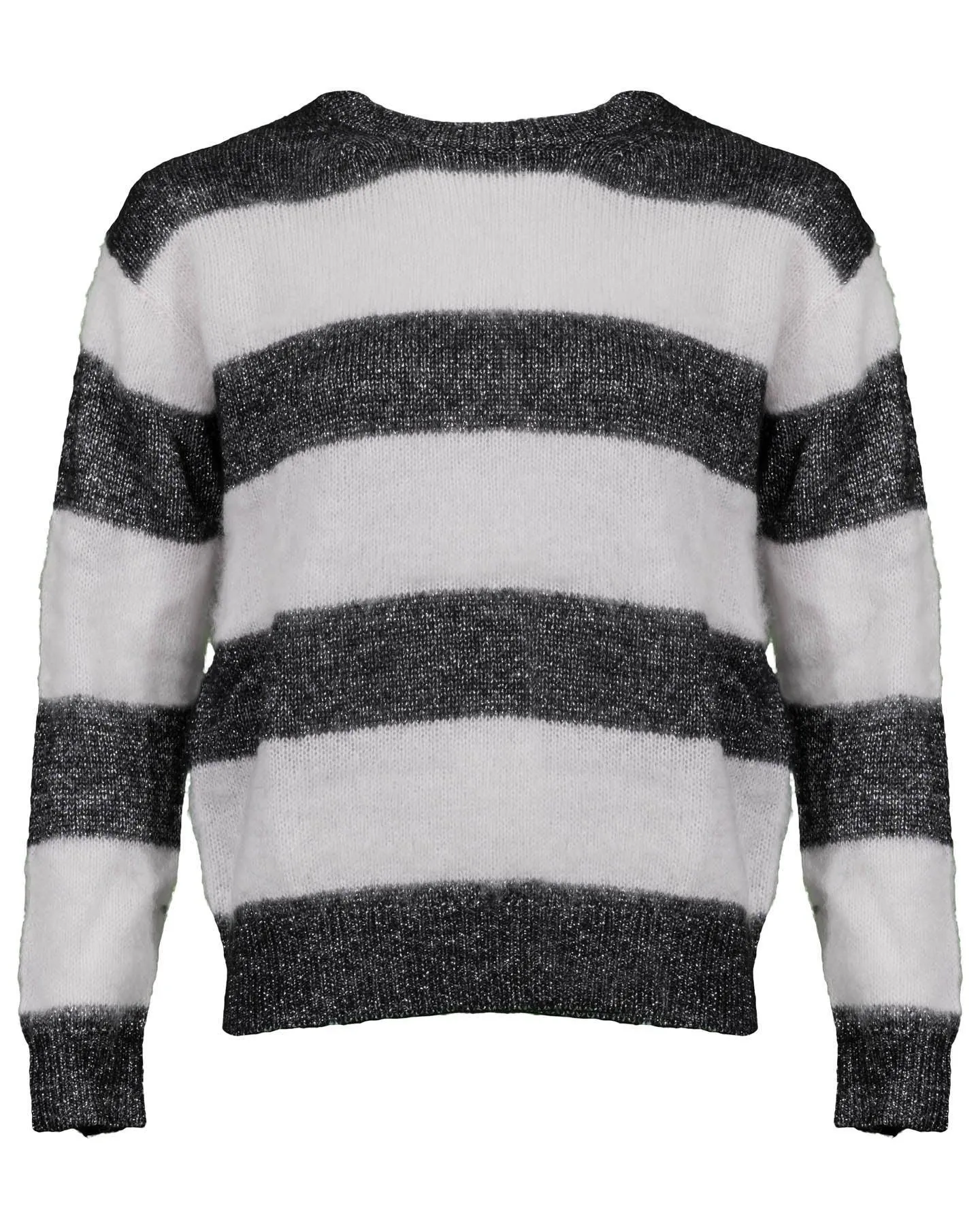 Metallic Horizontal Wide Stripe Pullover
