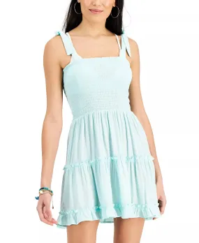 Miken Juniors Smocked Swim Cover-Up  Color Icy Blue Size L