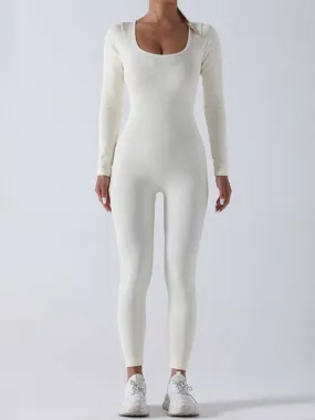 Minimalist Long Sleeve Ribbed Jumpsuit