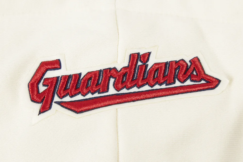MLB CLEVELAND GUARDIANS RETRO CLASSIC WOMEN'S CROPPED PO HOODIE (EGGSHELL/ MIDNIGHT NAVY)