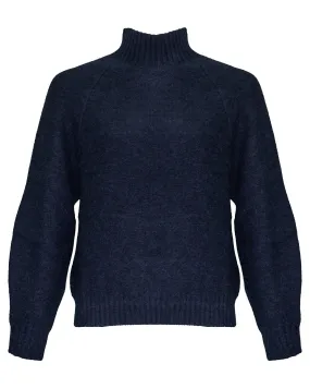 Mock Neck Wool Blend Pullover