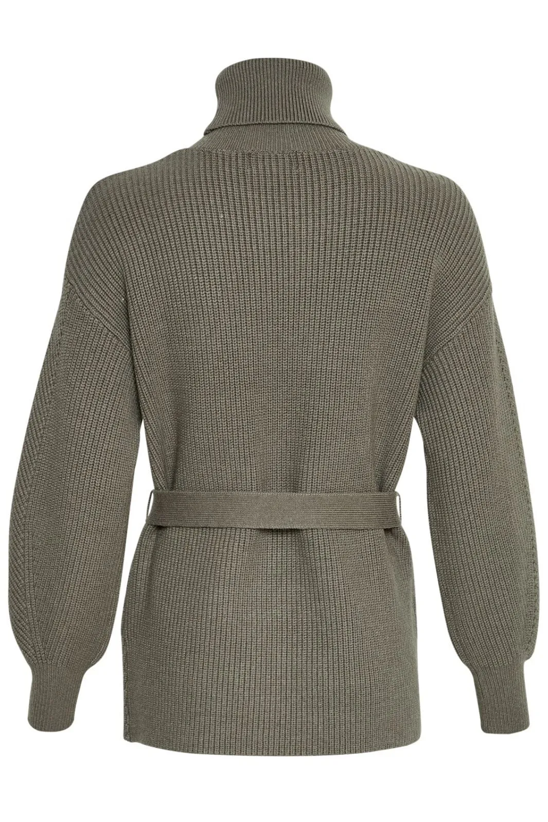 Moss Copenhagen - Mschamari Rachelle  Belt Pullover - Mul Basil Mel