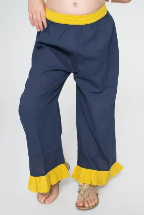 Navy Frill Pants