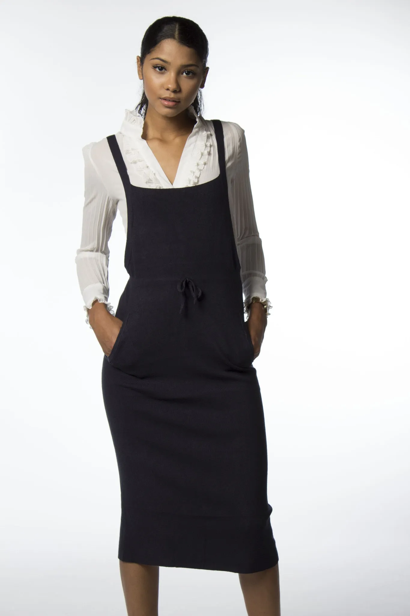 Navy Overall Cashmere Dress-345