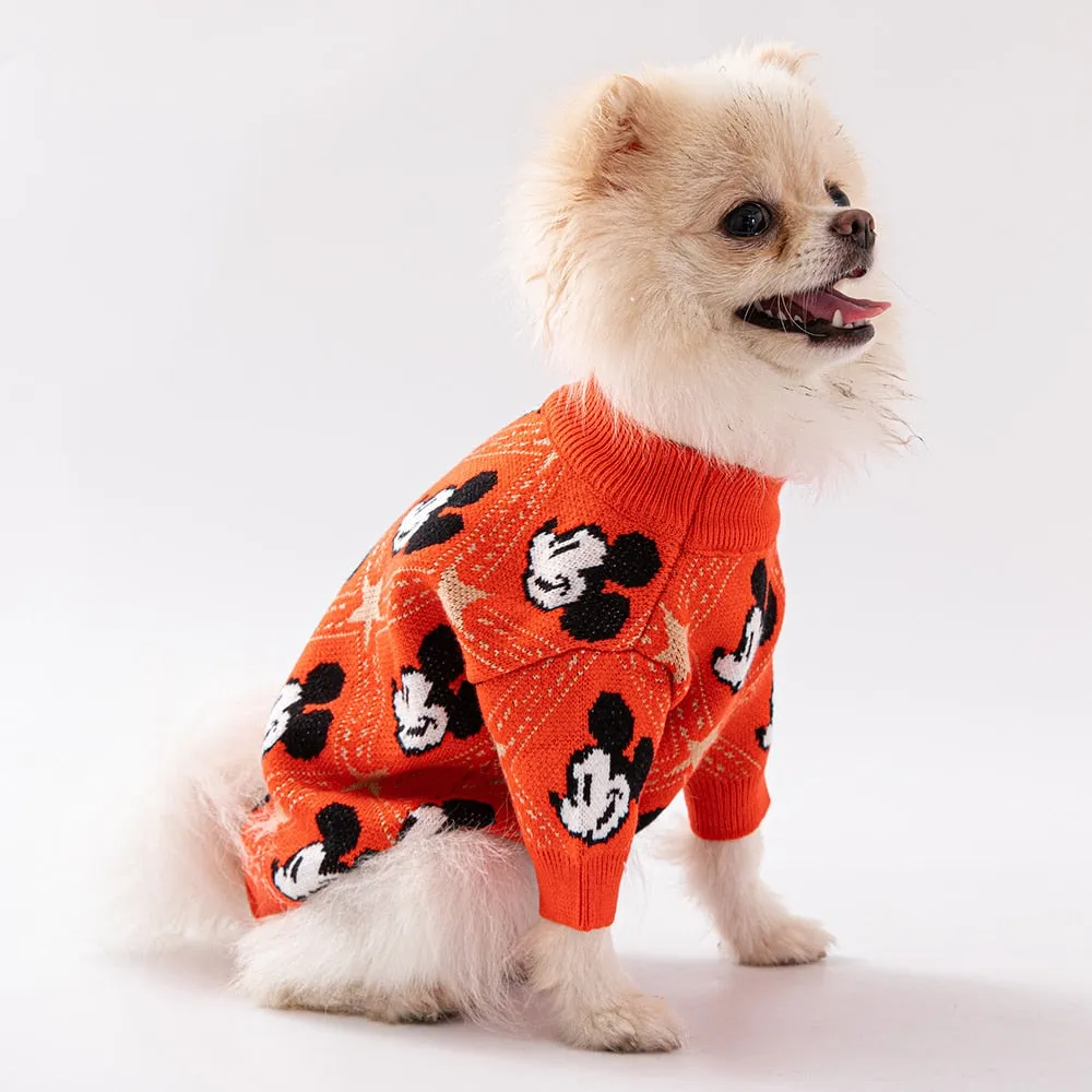 New Pullover Dog Sweater Fashion Green Grey Red Mickey Mouse