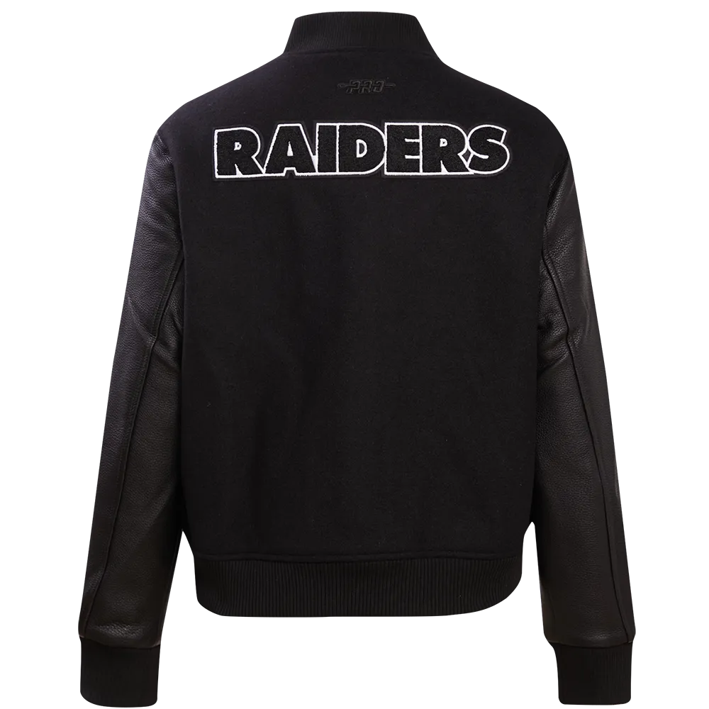 NFL LAS VEGAS RAIDERS CLASSIC WOOL WOMEN'S VARSITY JACKET | NFL LEATHER JACKET