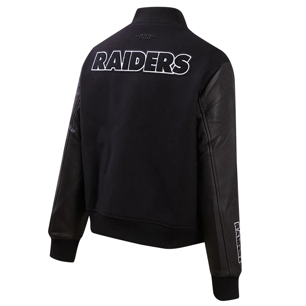 NFL LAS VEGAS RAIDERS CLASSIC WOOL WOMEN'S VARSITY JACKET | NFL LEATHER JACKET