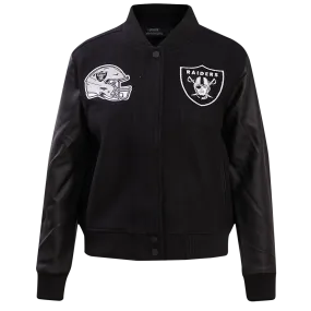 NFL LAS VEGAS RAIDERS CLASSIC WOOL WOMEN'S VARSITY JACKET | NFL LEATHER JACKET