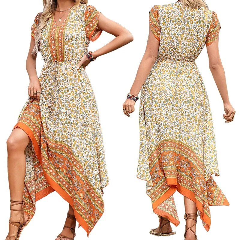 Nsquared Fashion Long Women Dress | Green Butterfly Sleeves V Neck Female Clothing Pink Hollow Out Lace Up Causal Midi Dress Ladies