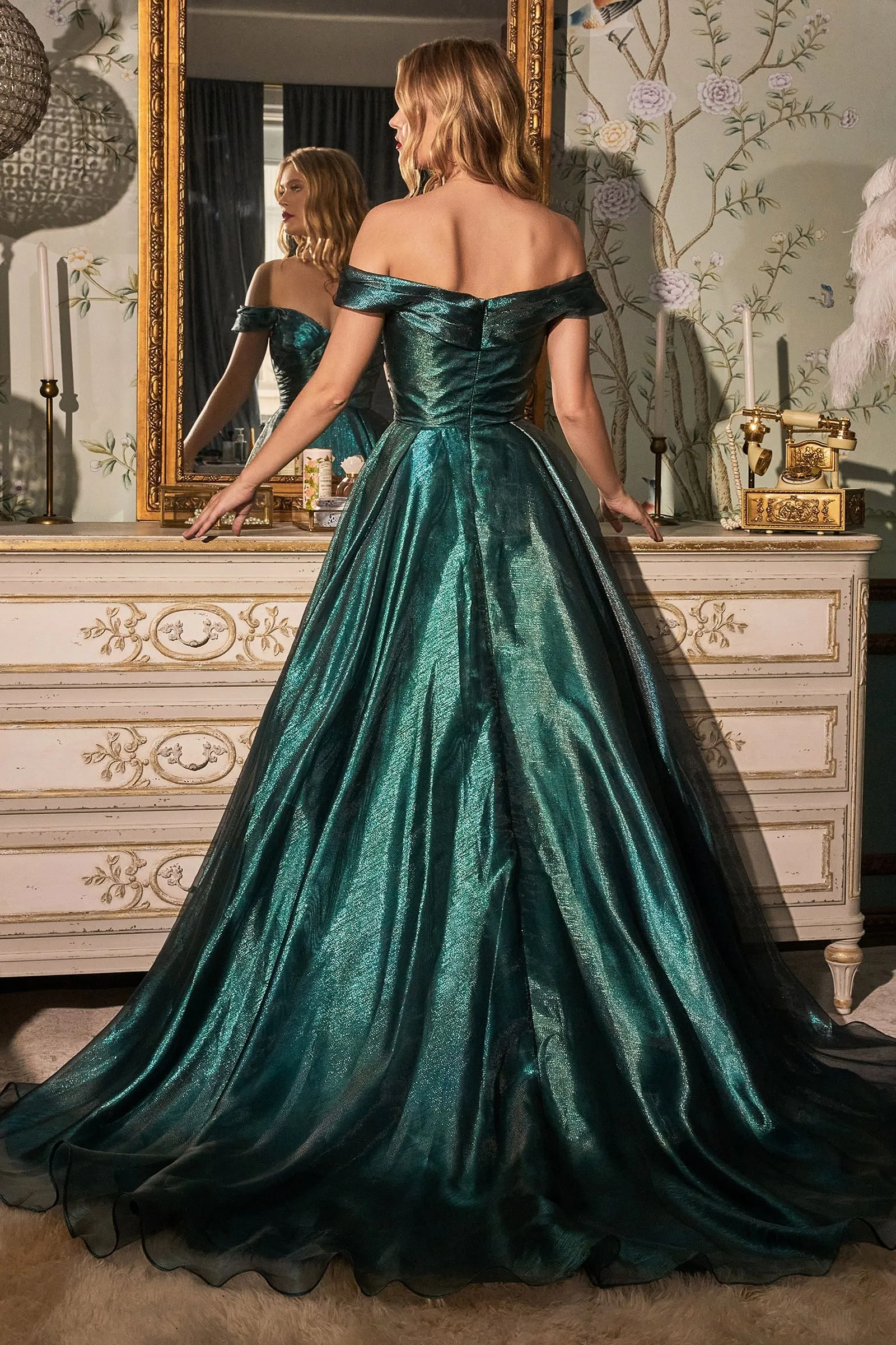 Off-shoulder Organza Ball Gown