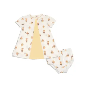Organic Cotton Swing Dress w/Bloomer (Icy Pals Print)