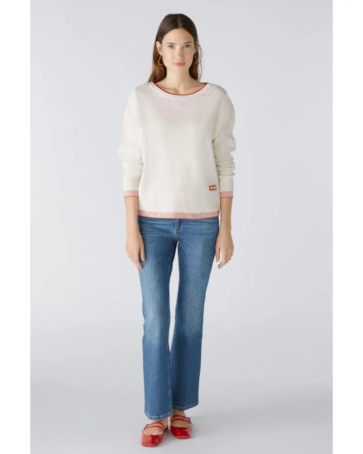 Oui Mini Heart Trim Pullover