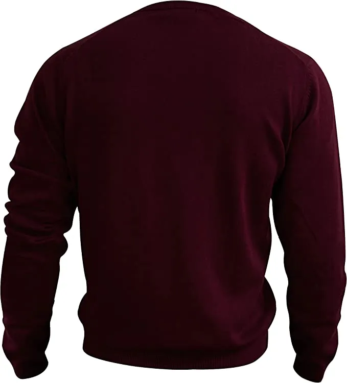 PHOENIX Red Cotton Men's Pullover V Neck