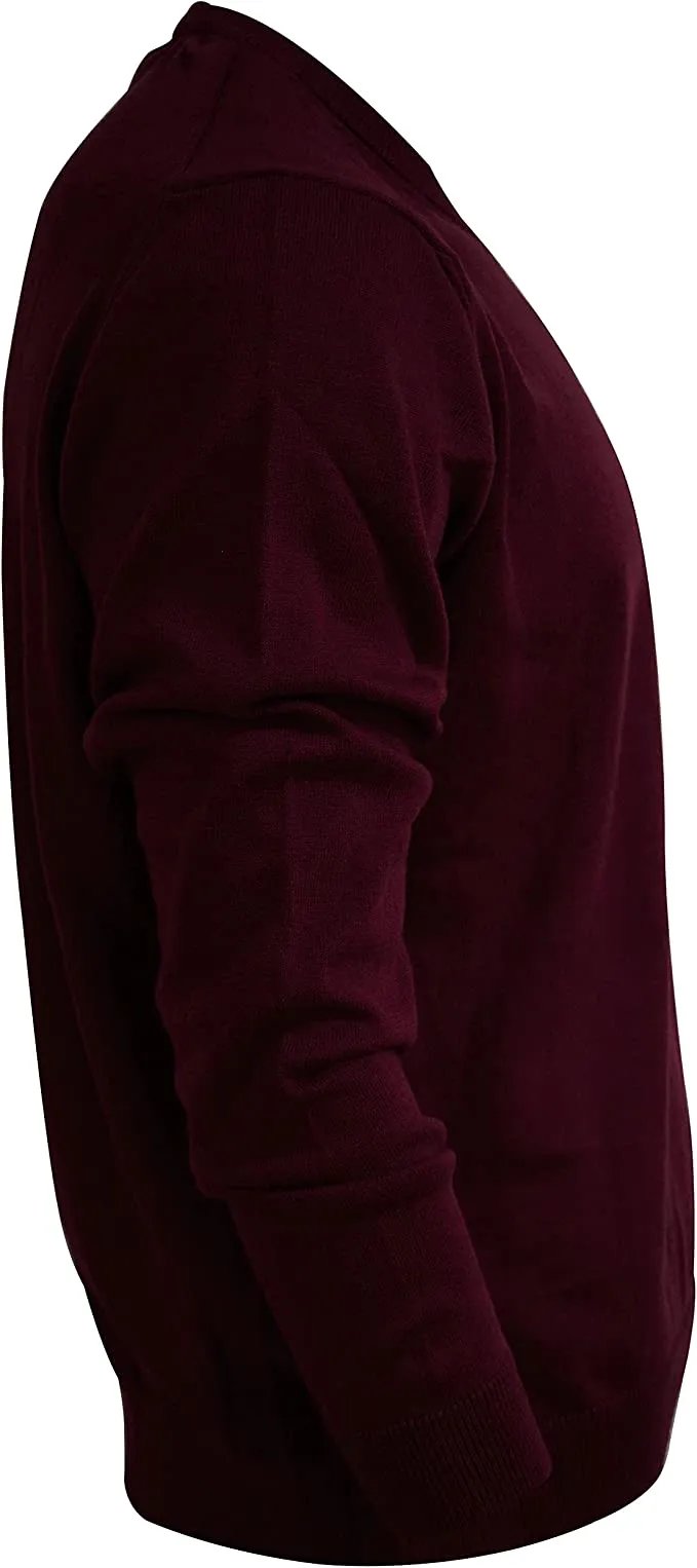 PHOENIX Red Cotton Men's Pullover V Neck