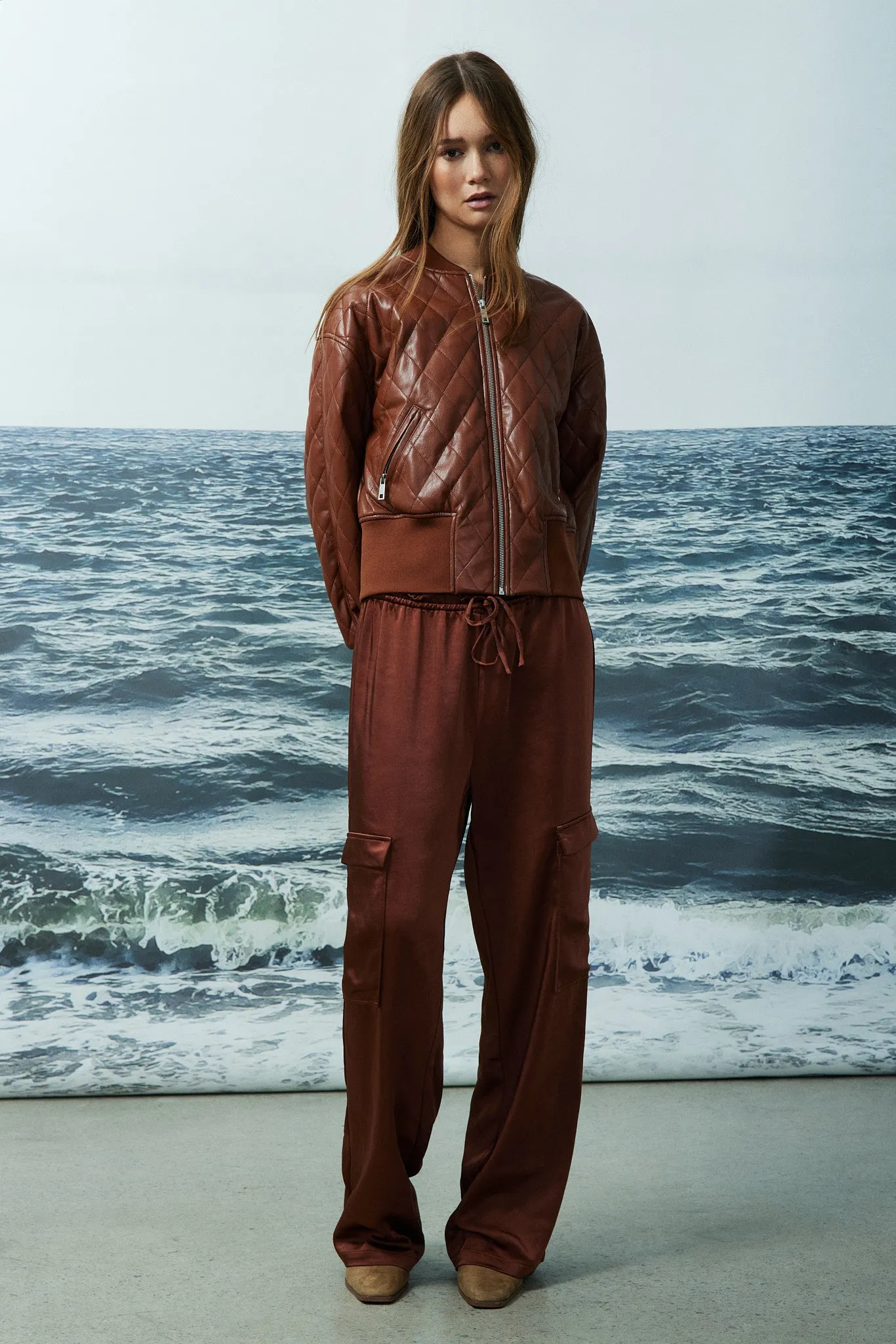 Pia faux leather bomber jacket