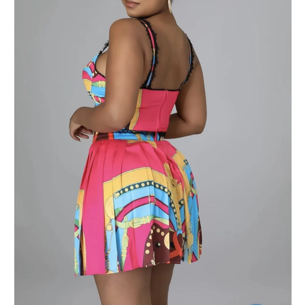 Pink Cosmo Skirt Set