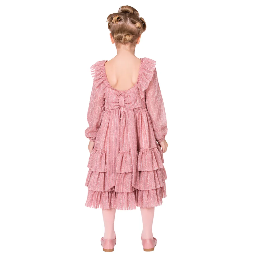 Pink Shimmering Layered Dress