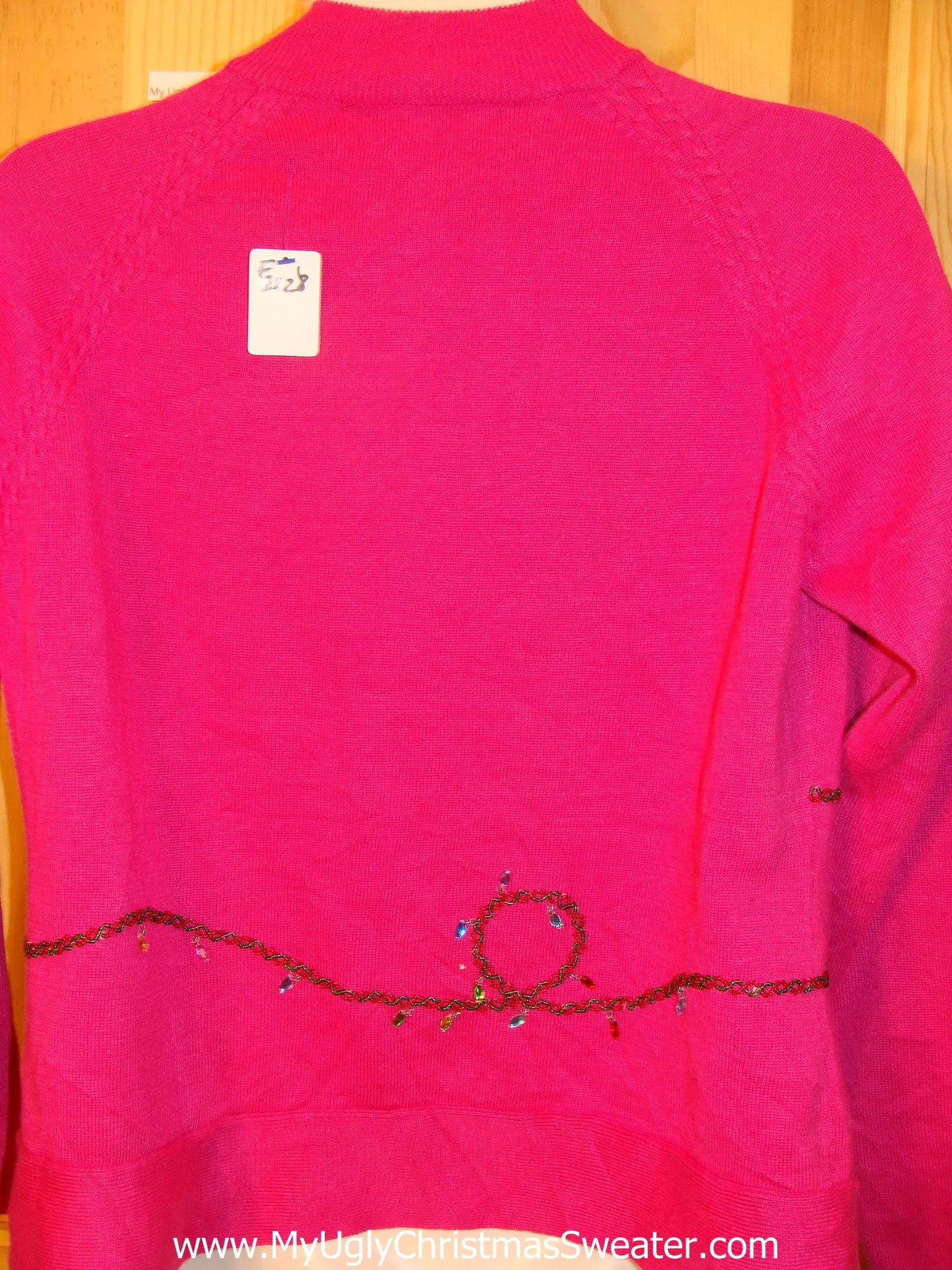Pink Ugly Christmas Sweater Bling Snowmen