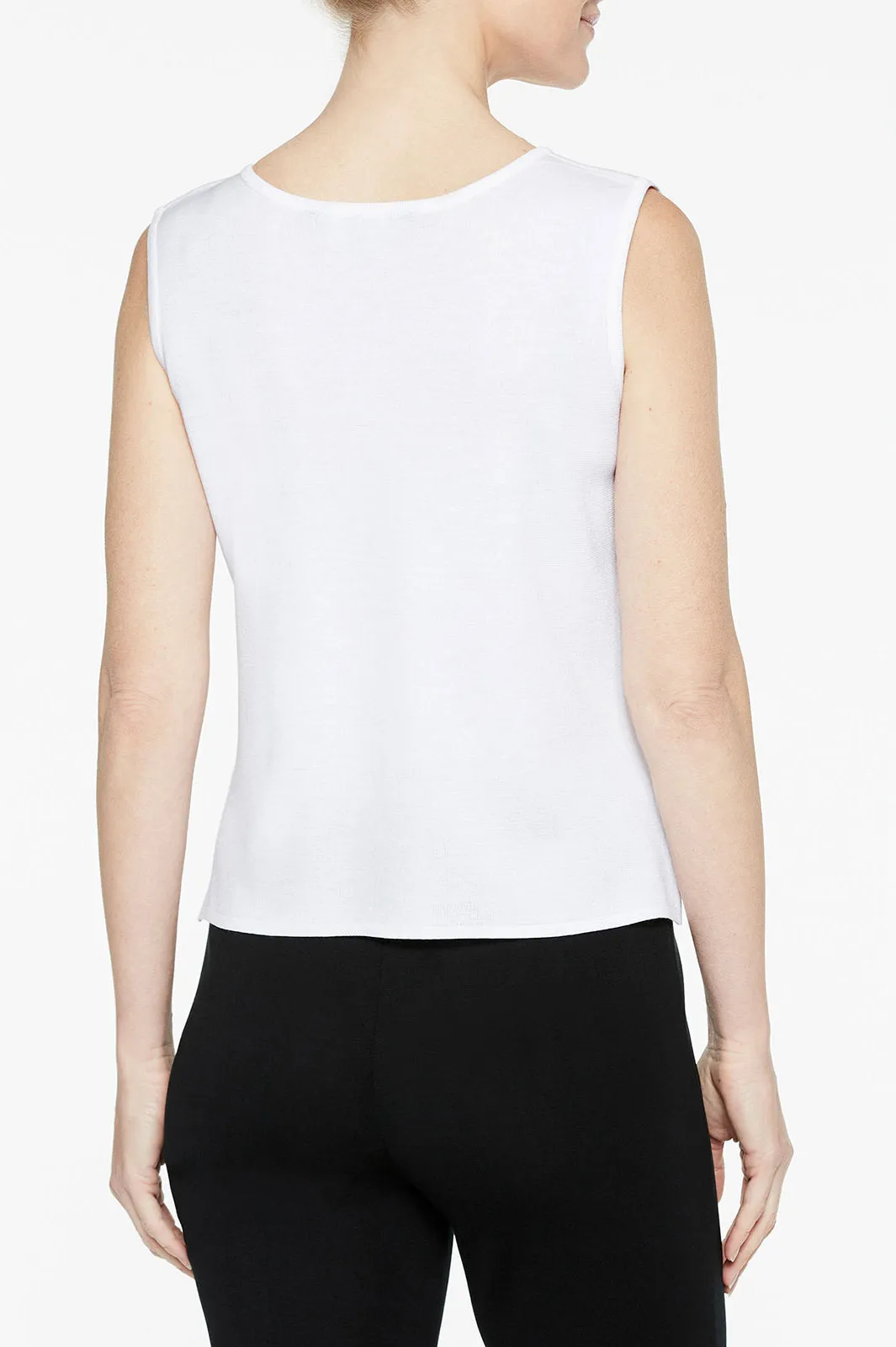 Plus Size Scoop Neck Knit Tank, White