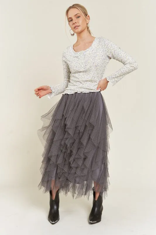 POLKA DOT MIDI SKIRT