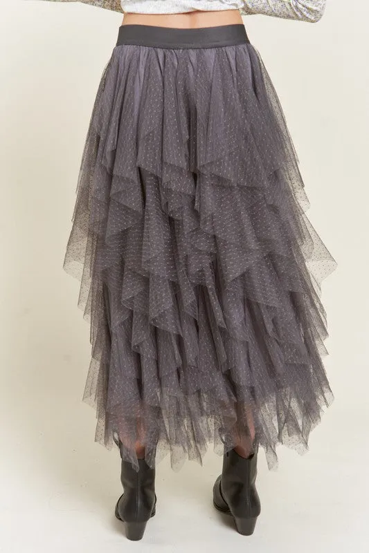 POLKA DOT MIDI SKIRT