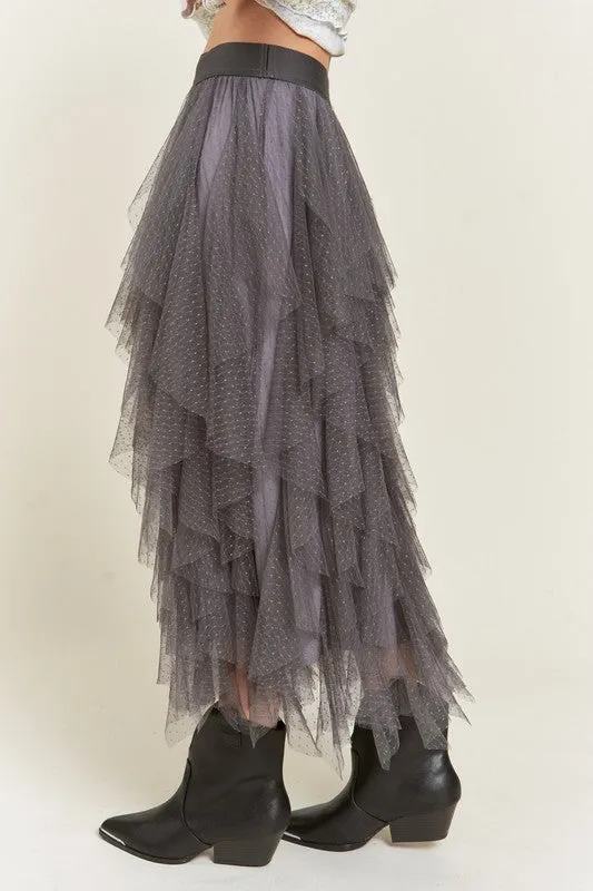 POLKA DOT MIDI SKIRT