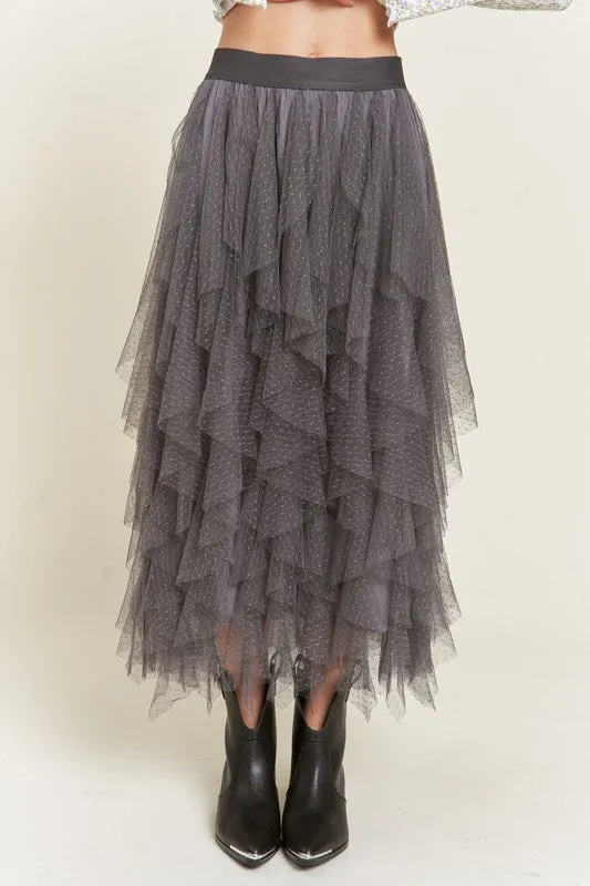 POLKA DOT MIDI SKIRT