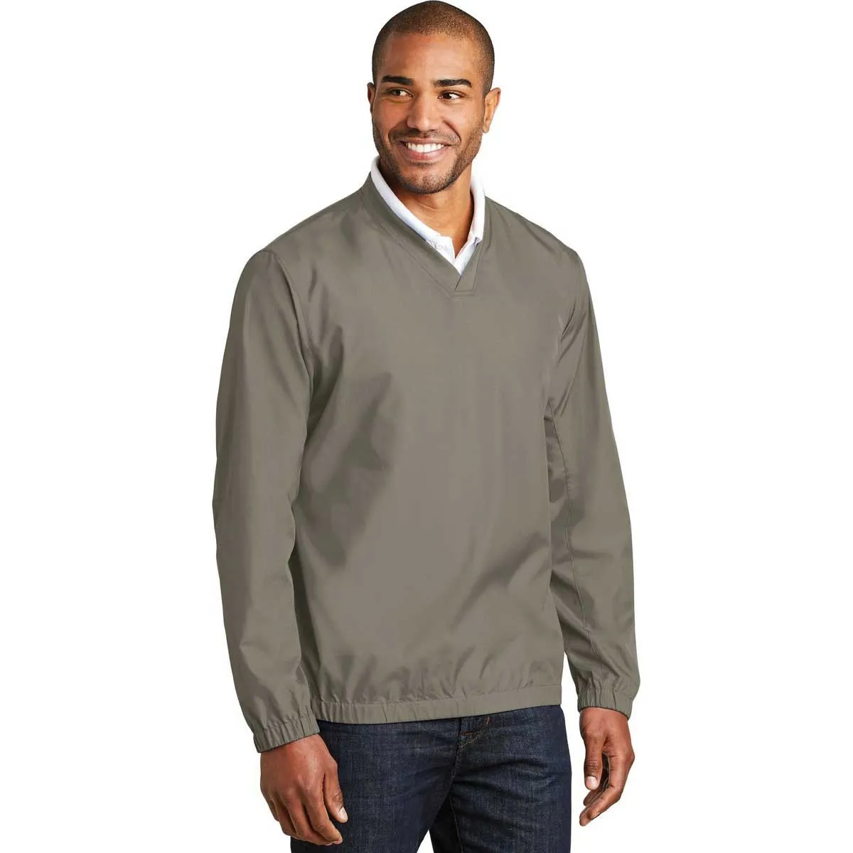 Port Authority Men's Stratus Grey Zephyr V-Neck Pullover