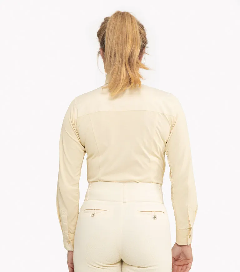 Premier Equine Tessa Ladies Long Sleeve Tie Show Shirt (cream or white)