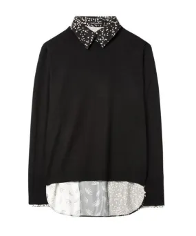 Printed Back Sweater