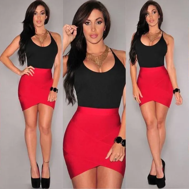 PU Leather Bodycon Mini Party Dress