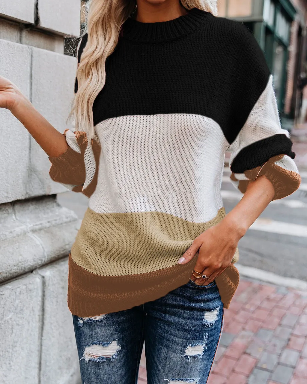 Pull En Tricot Patchwork