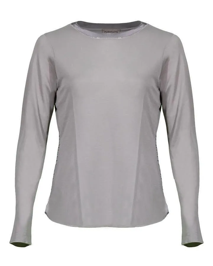Purotatto Satin Neck Trim Top