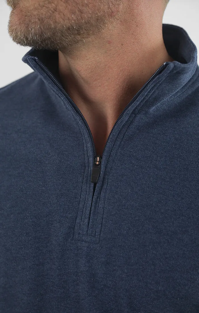 Quarter Zip Dongan Ultra Soft Stretch Ribbed Pullover